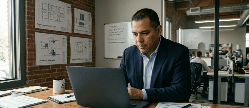 Example of predictive analytics for manufacturer reps displayed on a sales dashboard showing forecasted revenue and win probability