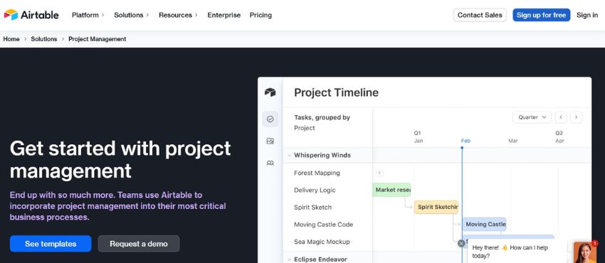 airtable homepage
