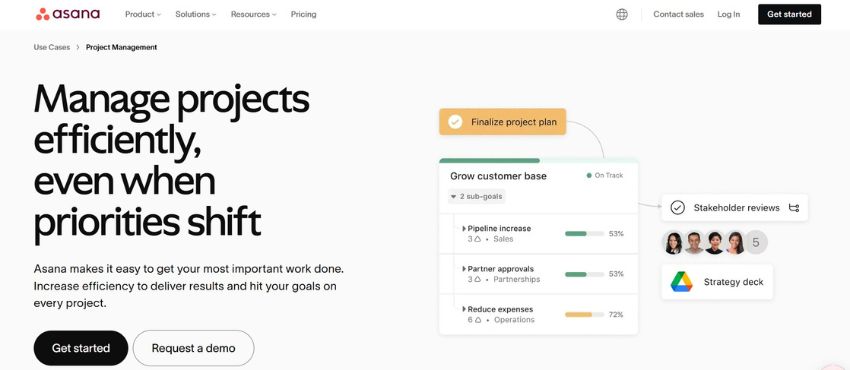 asana homepage