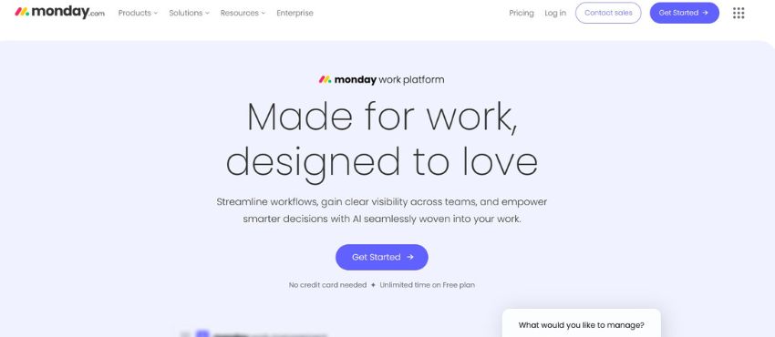 monday.com homepage