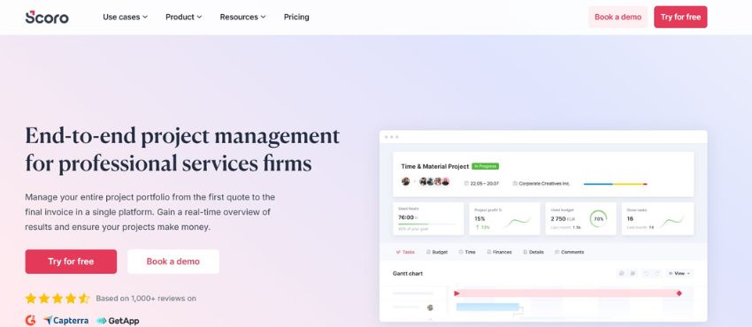 scoro homepage