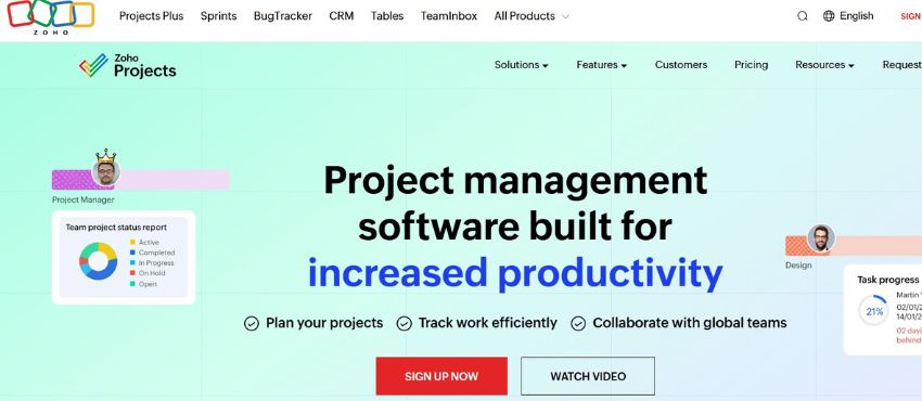 zoho homepage