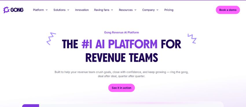Gong.io homepage