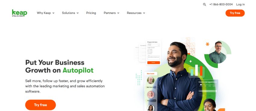 Keap (formerly Infusionsoft) homepage