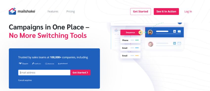 Mailshake homepage