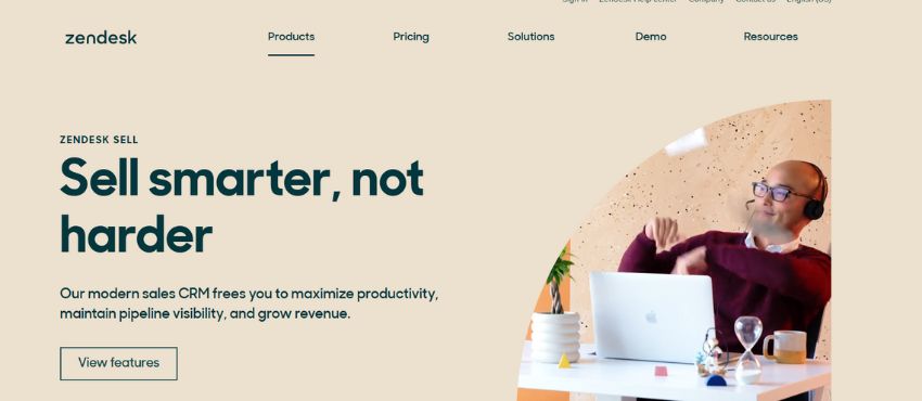 Zendesk Sell homepage