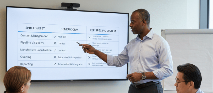 Spreadsheet vs CRM vs Rep-Specific Systems (Comparison Table)