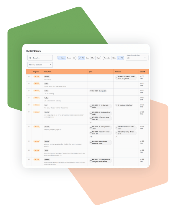 Rep CRM My Reminders view Rep CRM My Reminders view