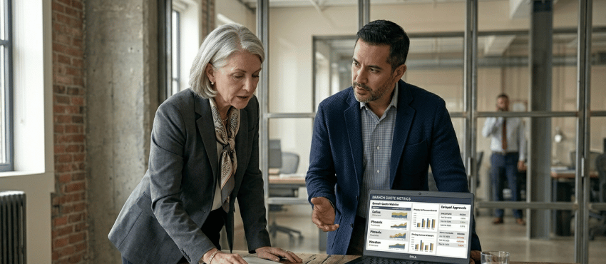 Biggest multi-office quoting challenges for sales teams including pricing inconsistency, approval delays, visibility gaps, and margin loss