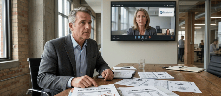 Multi-office quoting challenges damaging manufacturer relationships through inconsistent pricing, conflicting quotes, and reduced sales credibility