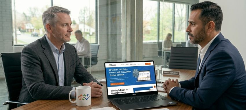 Choosing the right pipeline management software for manufacturer reps like the Rep Order management page displayed on the laptop screen based on visibility, reporting, and long-cycle sales requirements