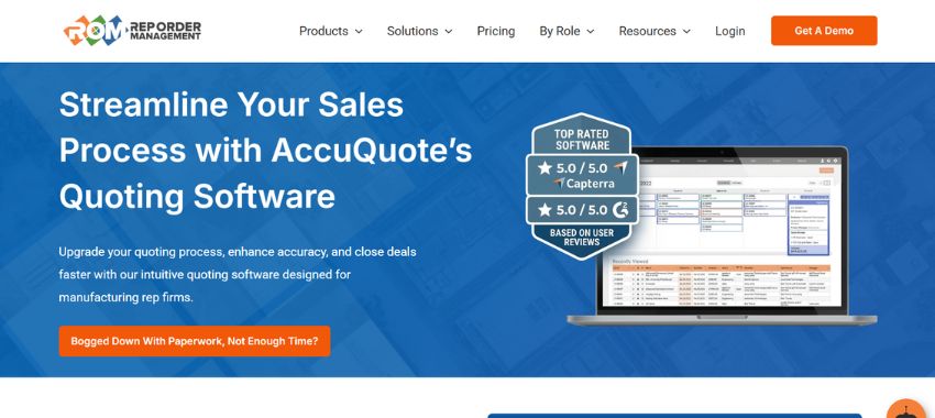 Rep Order Management (ROM) AccuQuote page