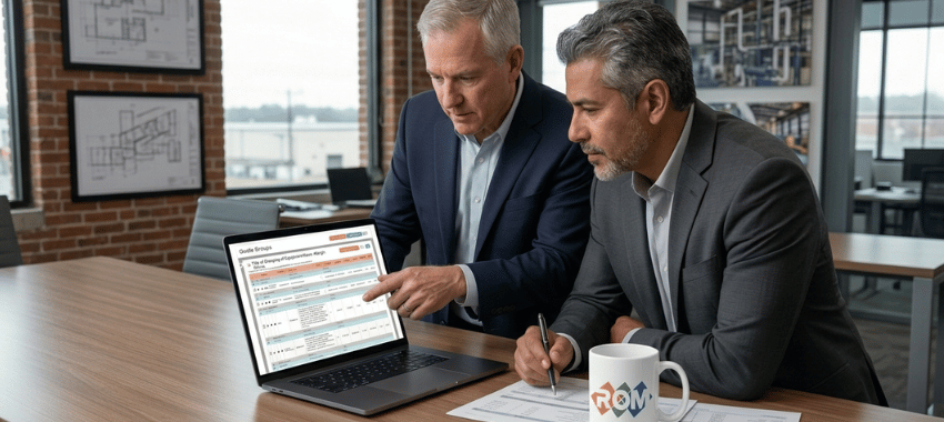 ROM Quote Builder supporting a repeatable quoting process for manufacturer reps with standardized quote assembly and pricing control